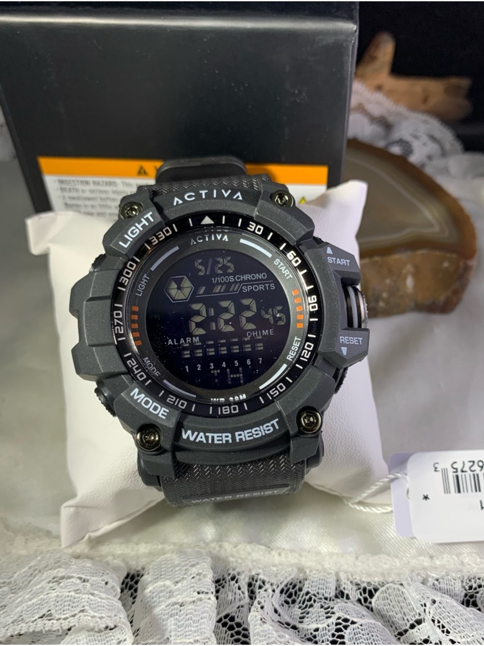 New Invicta Ativa Black Digital Sport Watch with Gray Accents